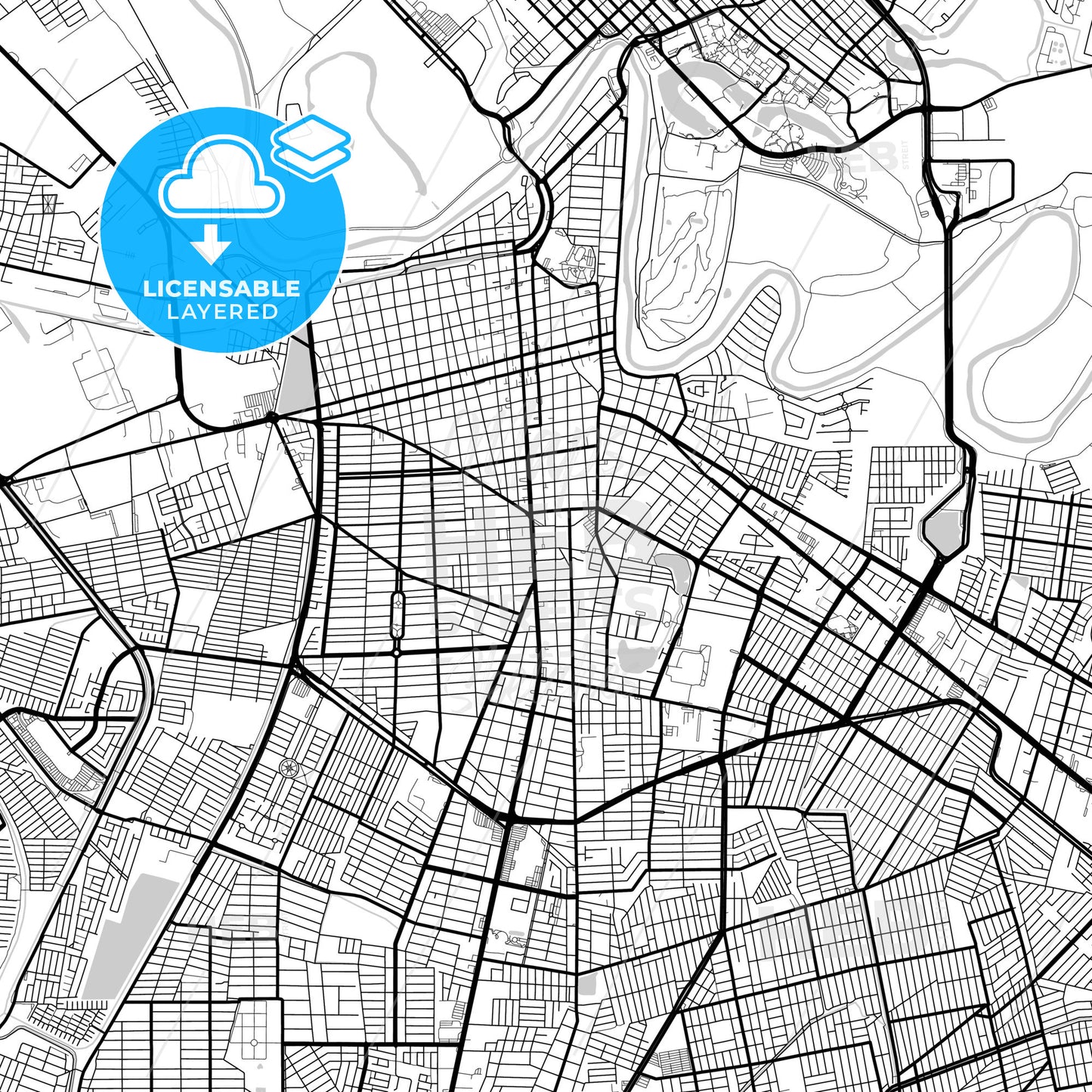 Layered PDF map of Matamoros, Tamaulipas, Mexico