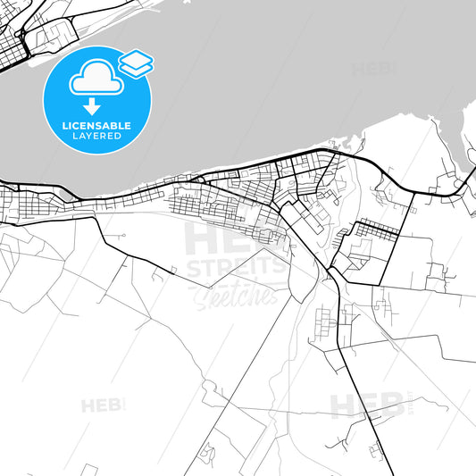 Layered PDF map of Matanzas, Matanzas, Cuba