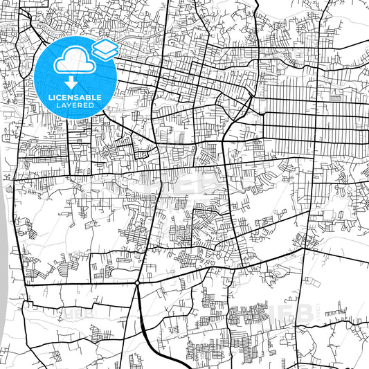 Layered PDF map of Mataram, West Nusa Tenggara, Indonesia