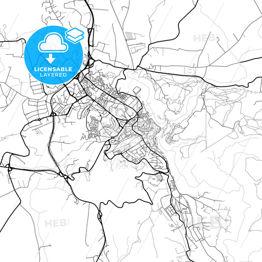 Layered PDF map of Matera, Basilicata, Italy