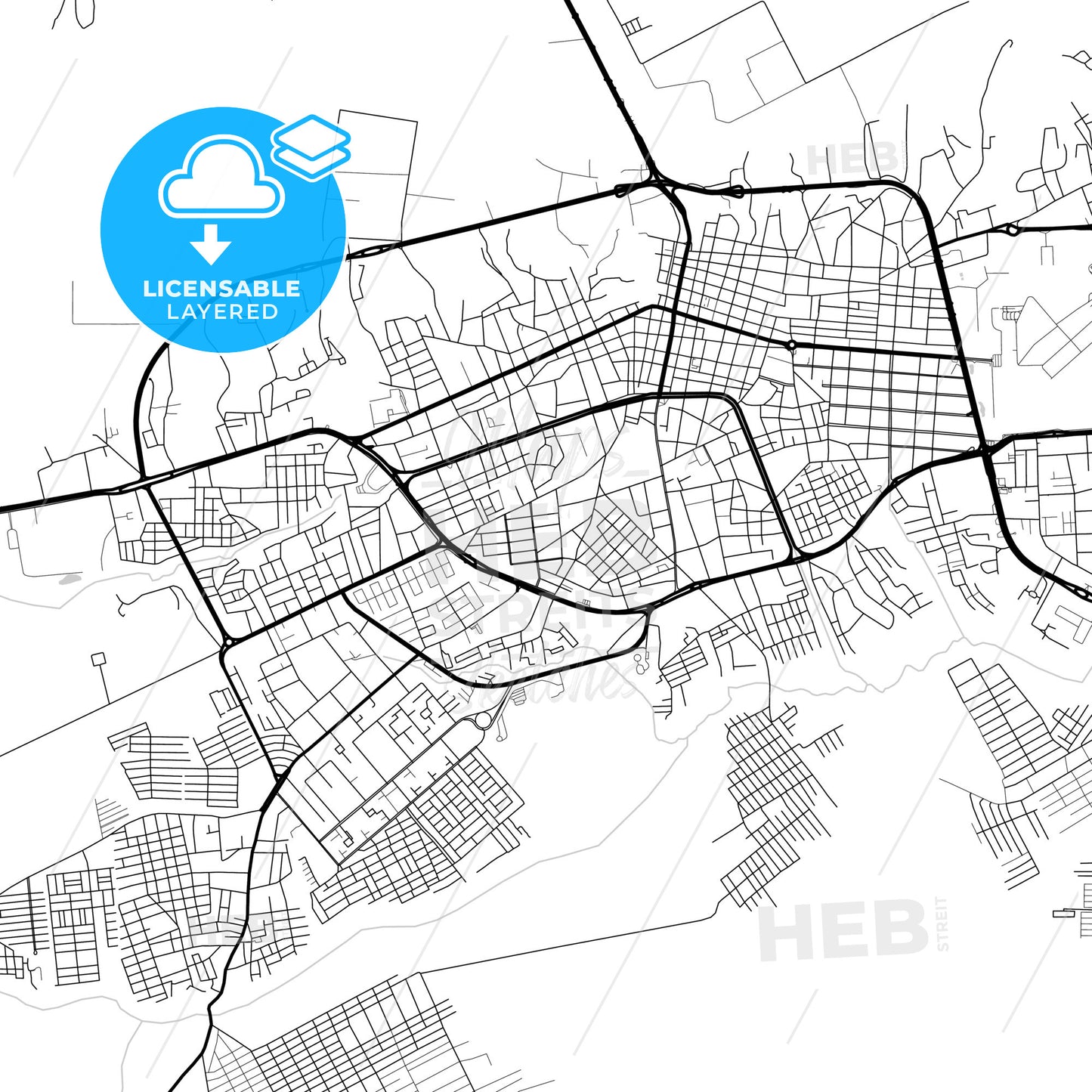 Layered PDF map of Maturin, Venezuela