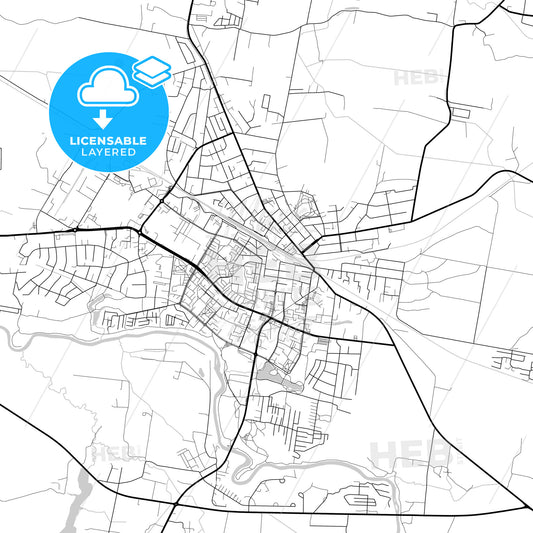 Layered PDF map of Mažeikiai, Telšiai County, Lithuania