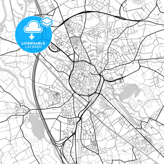 Layered PDF map of Mechelen, Antwerp, Belgium