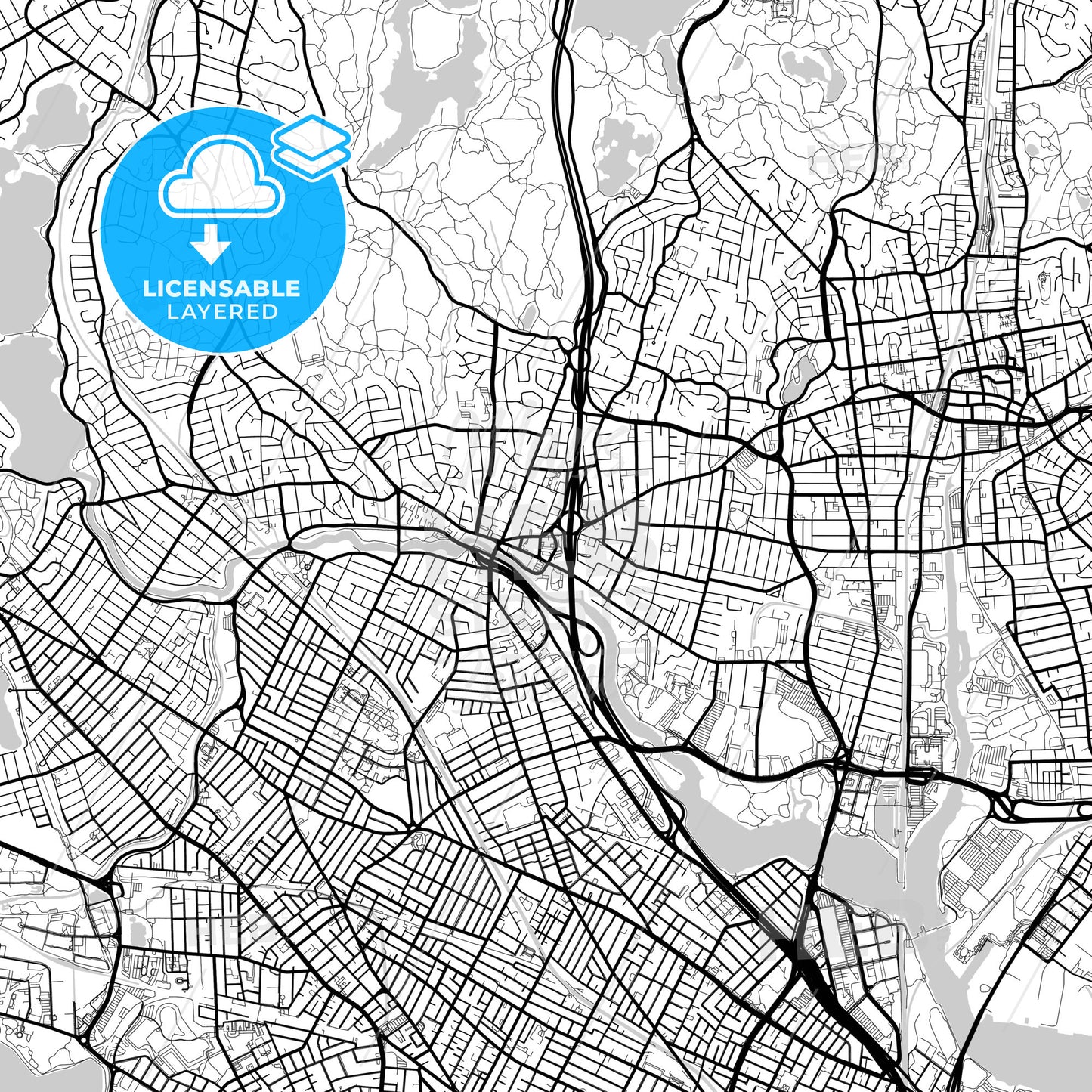 Layered PDF map of Medford, Massachusetts, United States