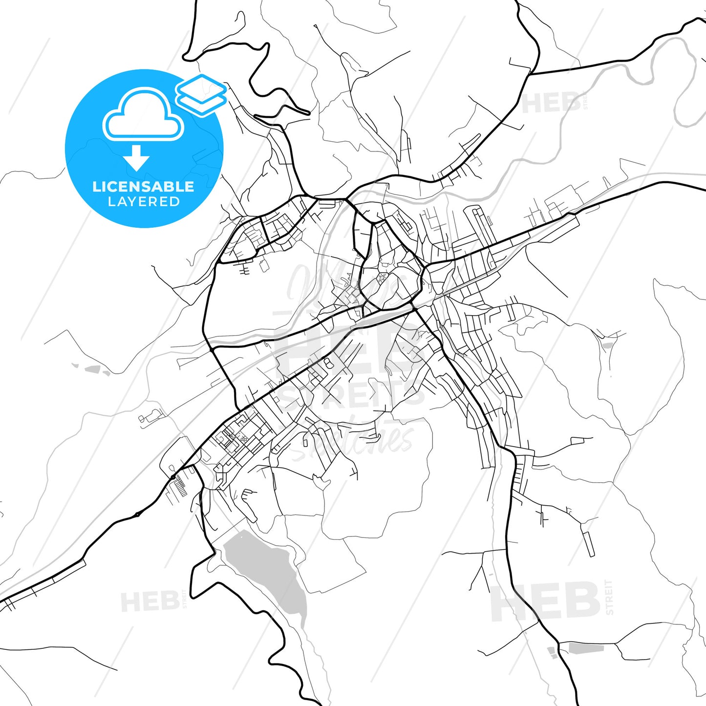 Layered PDF map of Mediaș, Sibiu, Romania