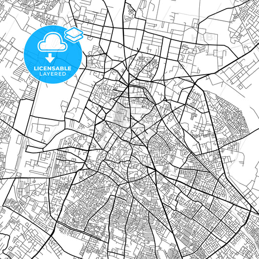 Layered PDF map of Meerut, Uttar Pradesh, India