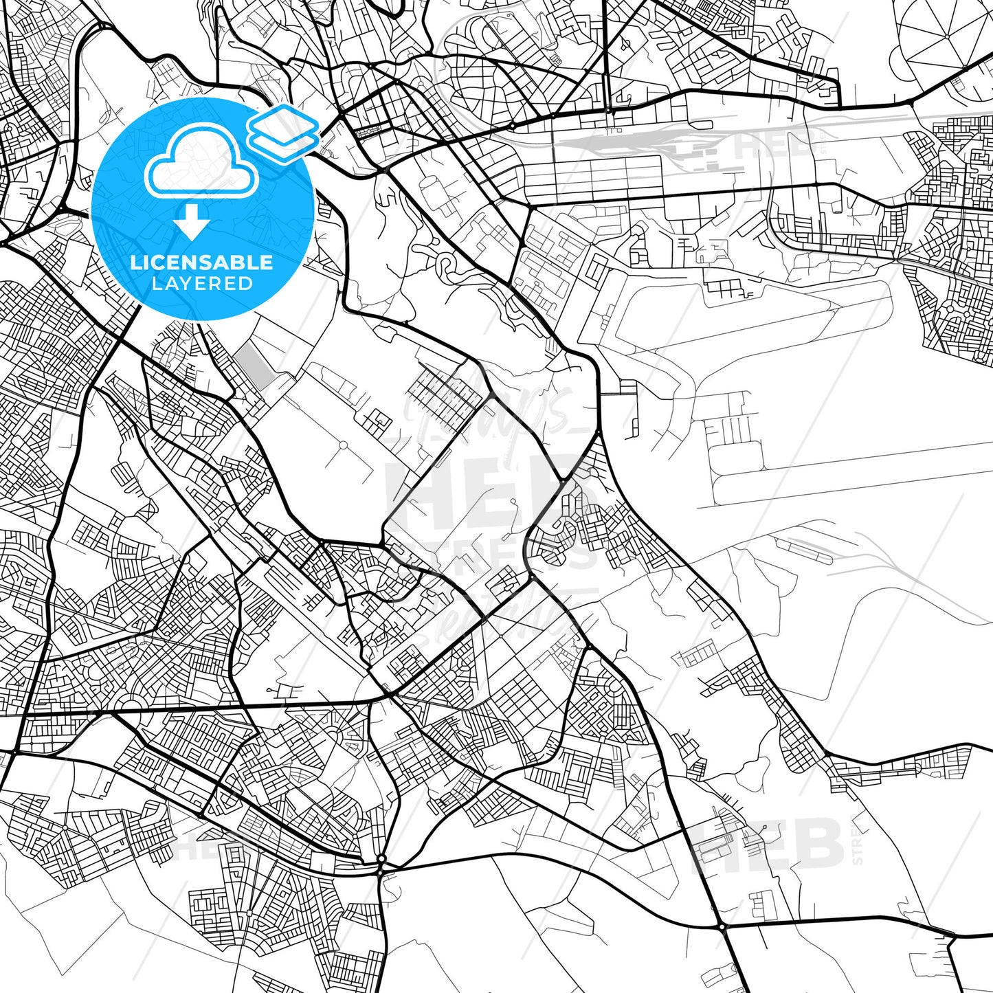 Layered PDF map of Meknes, Morocco