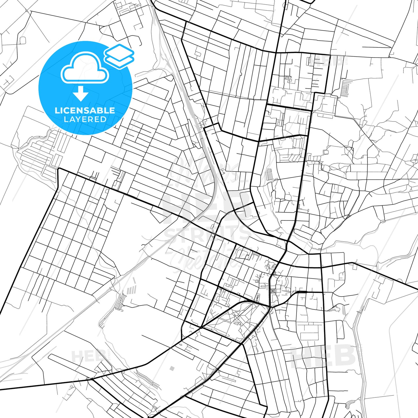 Layered PDF map of Melitopol, Zaporizhia Oblast, Ukraine