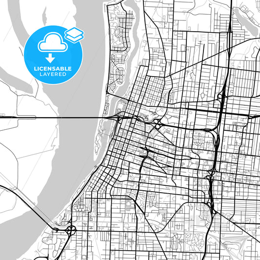 Layered PDF map of Memphis, Tennessee, United States
