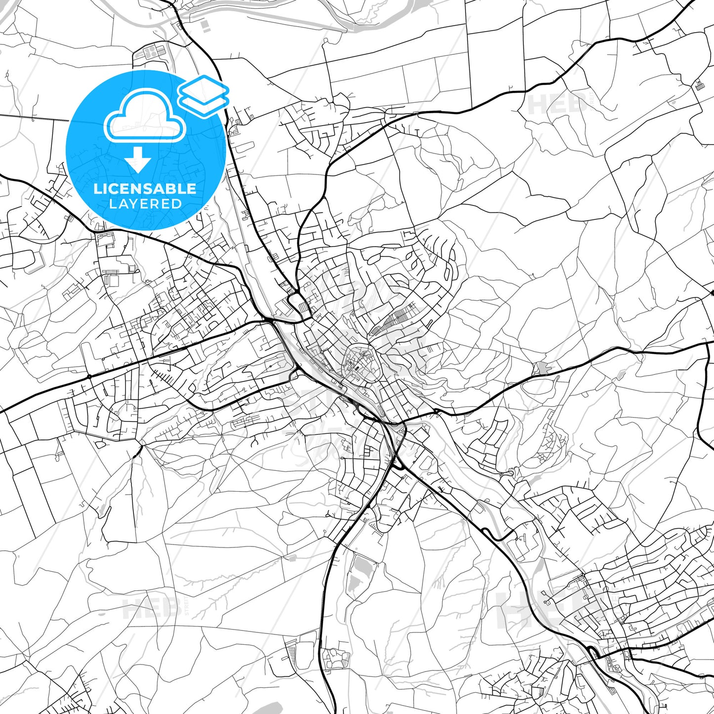 Layered PDF map of Menden (Sauerland), North Rhine-Westphalia, Germany