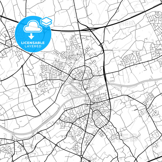 Layered PDF map of Menen, West Flanders, Belgium