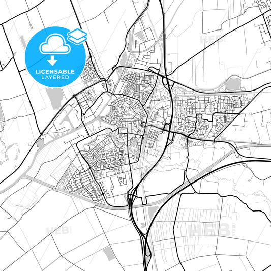 Layered PDF map of Meppel, Drenthe, Netherlands