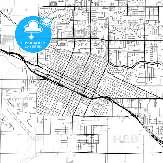 Layered PDF map of Merced, California, United States