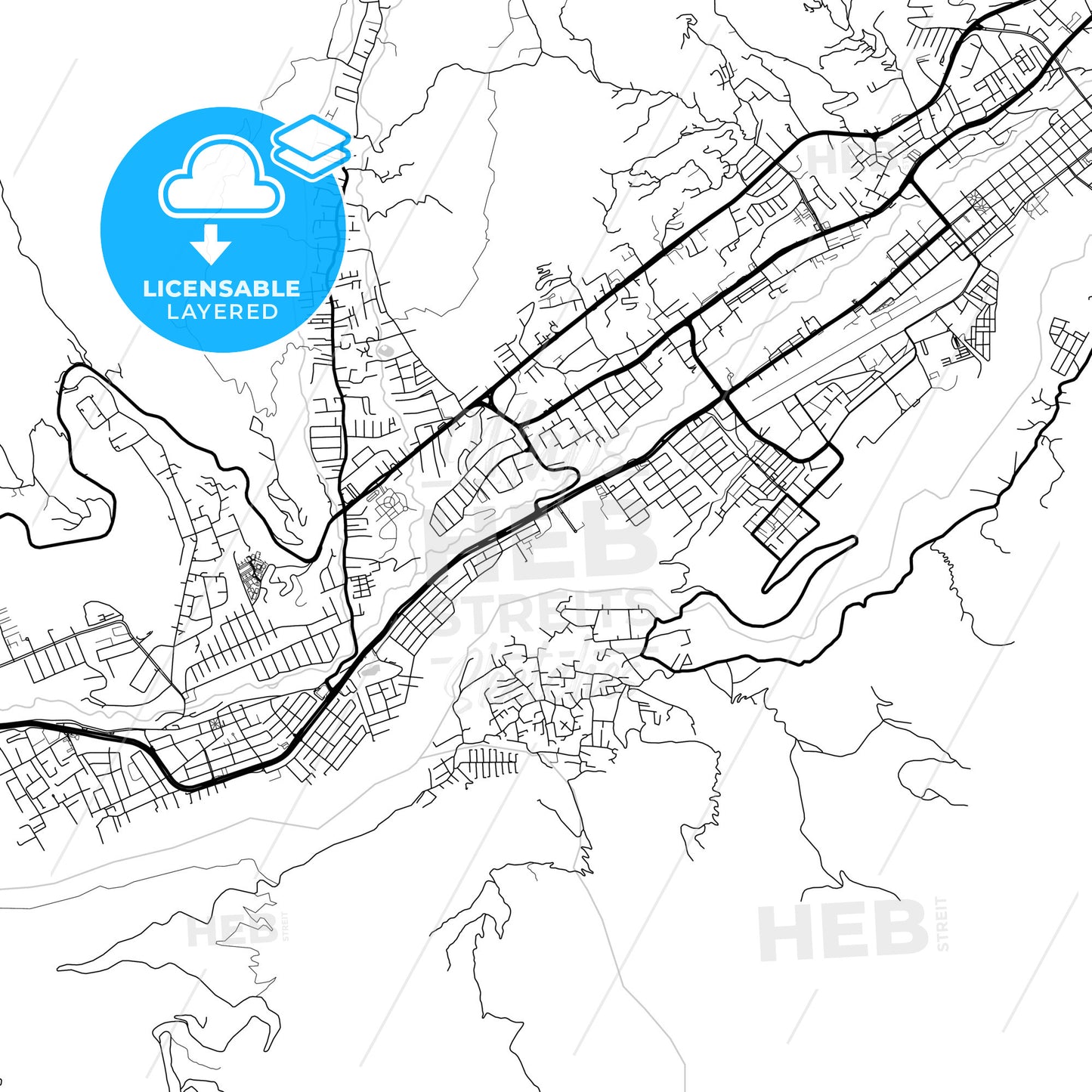 Layered PDF map of Merida, Venezuela