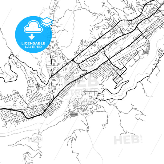 Layered PDF map of Merida, Venezuela