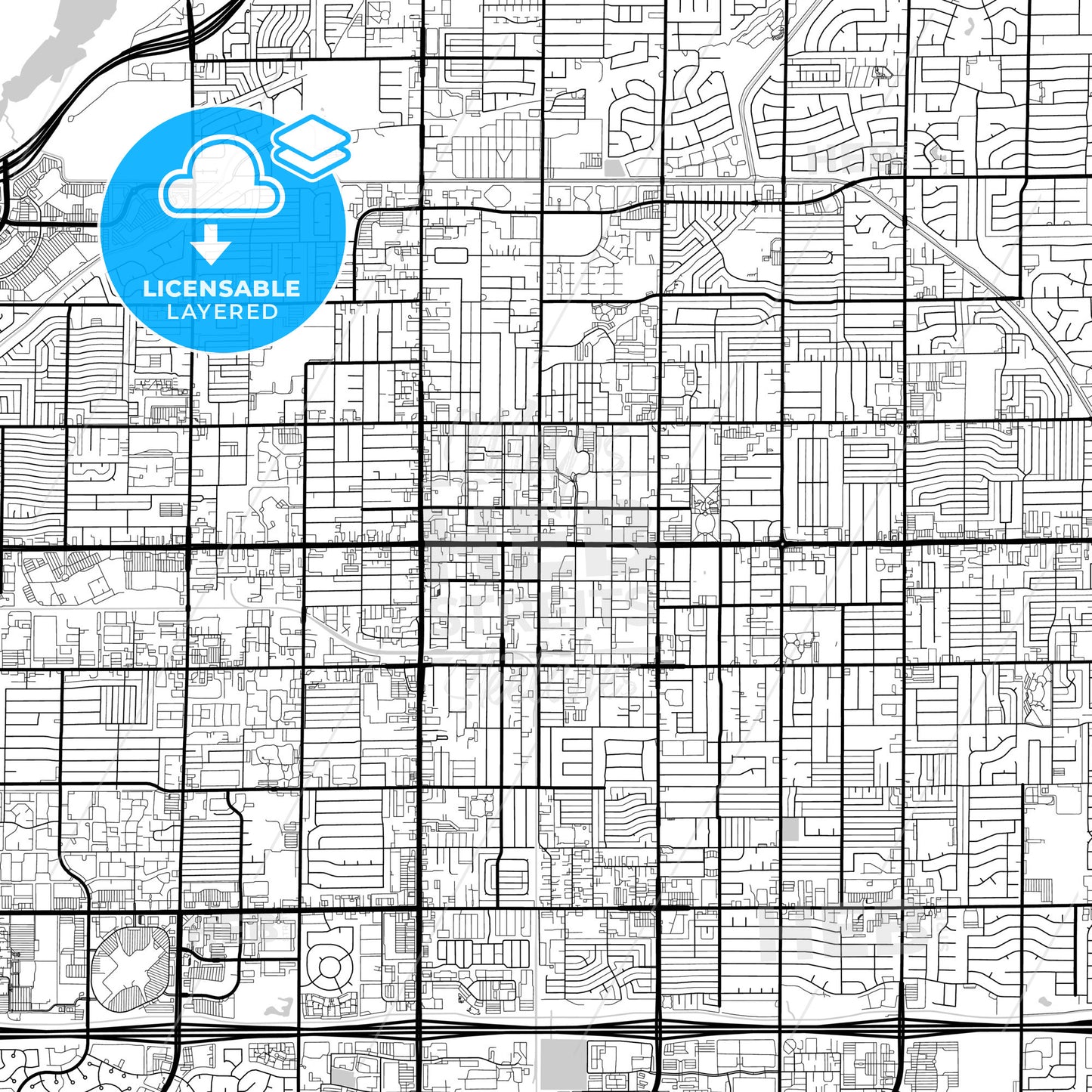 Layered PDF map of Mesa, Arizona, United States