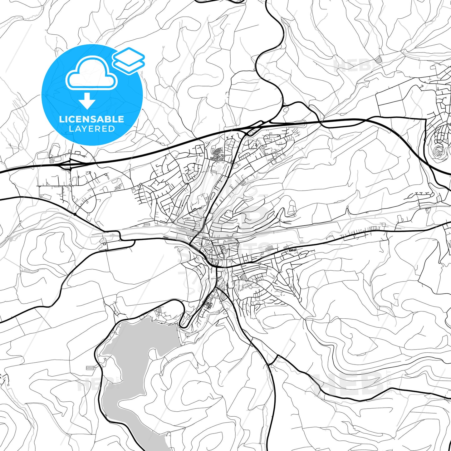 Layered PDF map of Meschede, North Rhine-Westphalia, Germany