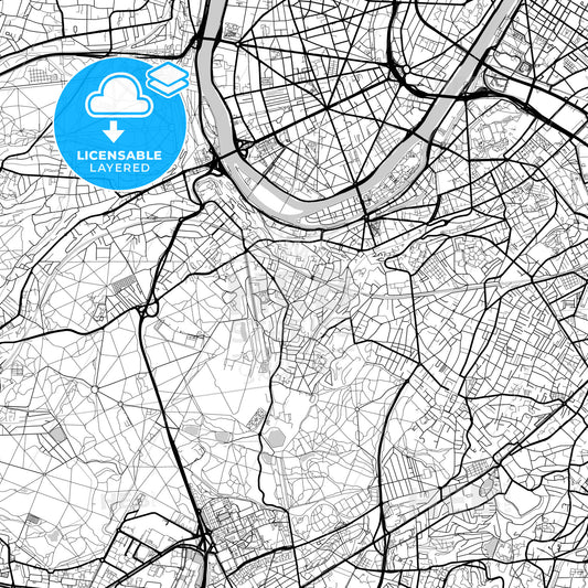 Layered PDF map of Meudon, Hauts-de-Seine, France