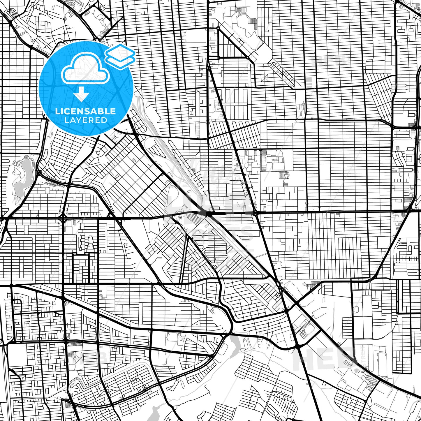 Layered PDF map of Mexicali, Baja California, Mexico