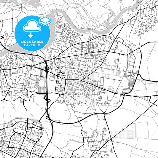 Layered PDF map of Meyzieu, Rhône, France