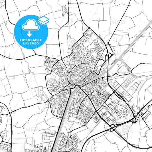 Layered PDF map of Middelburg, Zeeland, Netherlands