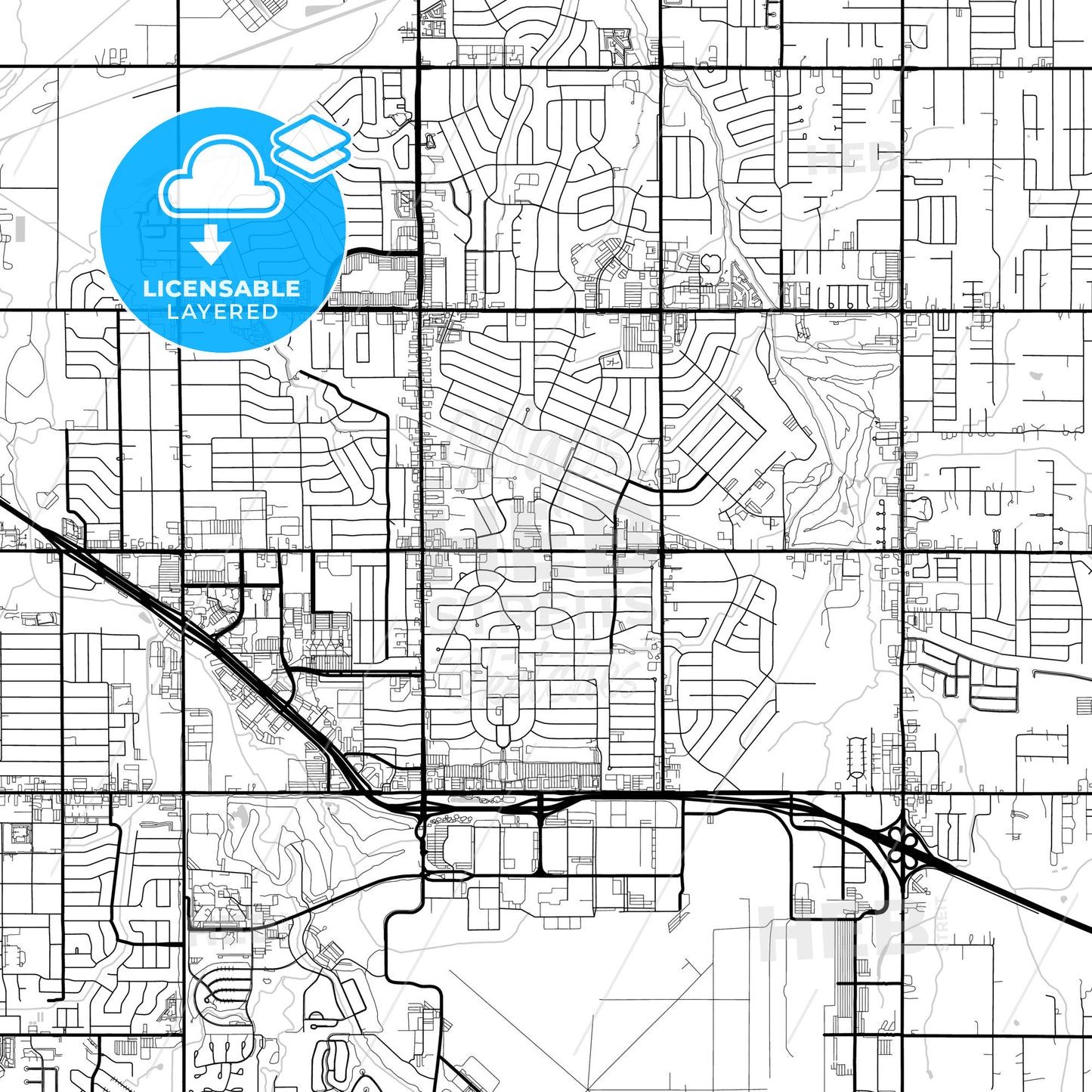 Layered PDF map of Midwest City, Oklahoma, United States