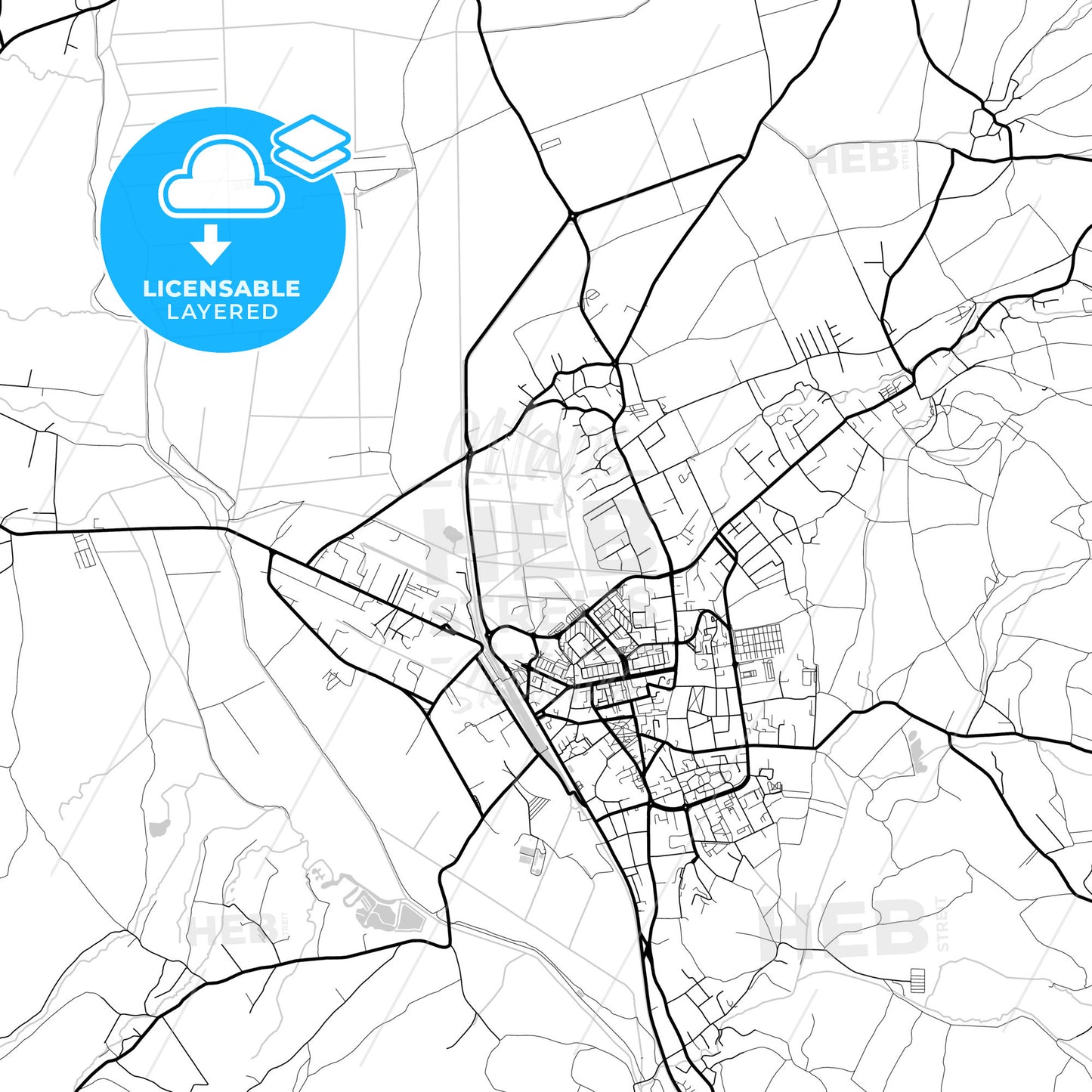 Layered PDF map of Miercurea Ciuc, Harghita, Romania