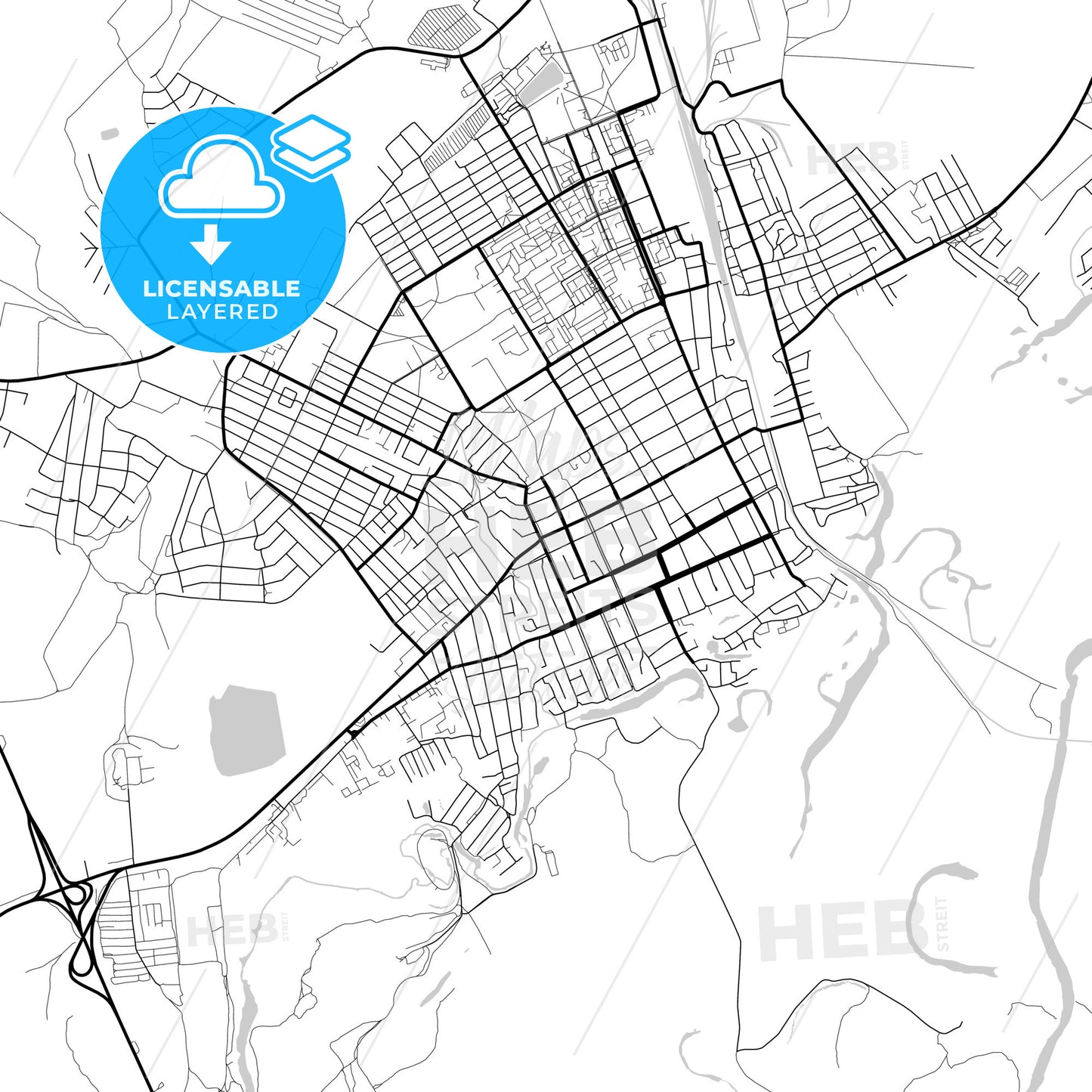 Layered PDF map of Mikhaylovka, Volgograd Oblast, Russia