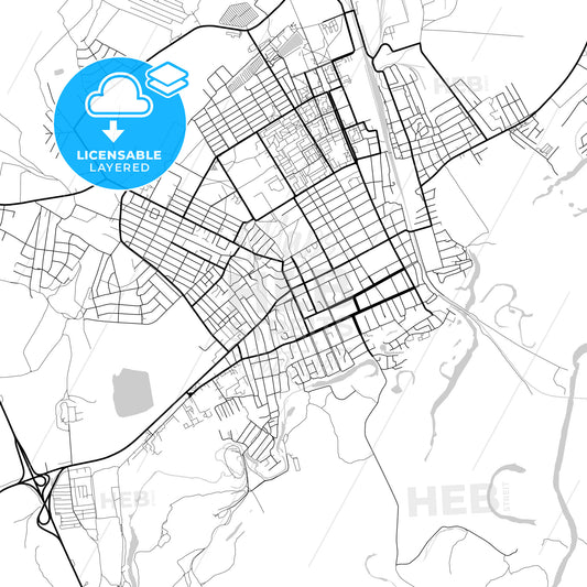 Layered PDF map of Mikhaylovka, Volgograd Oblast, Russia