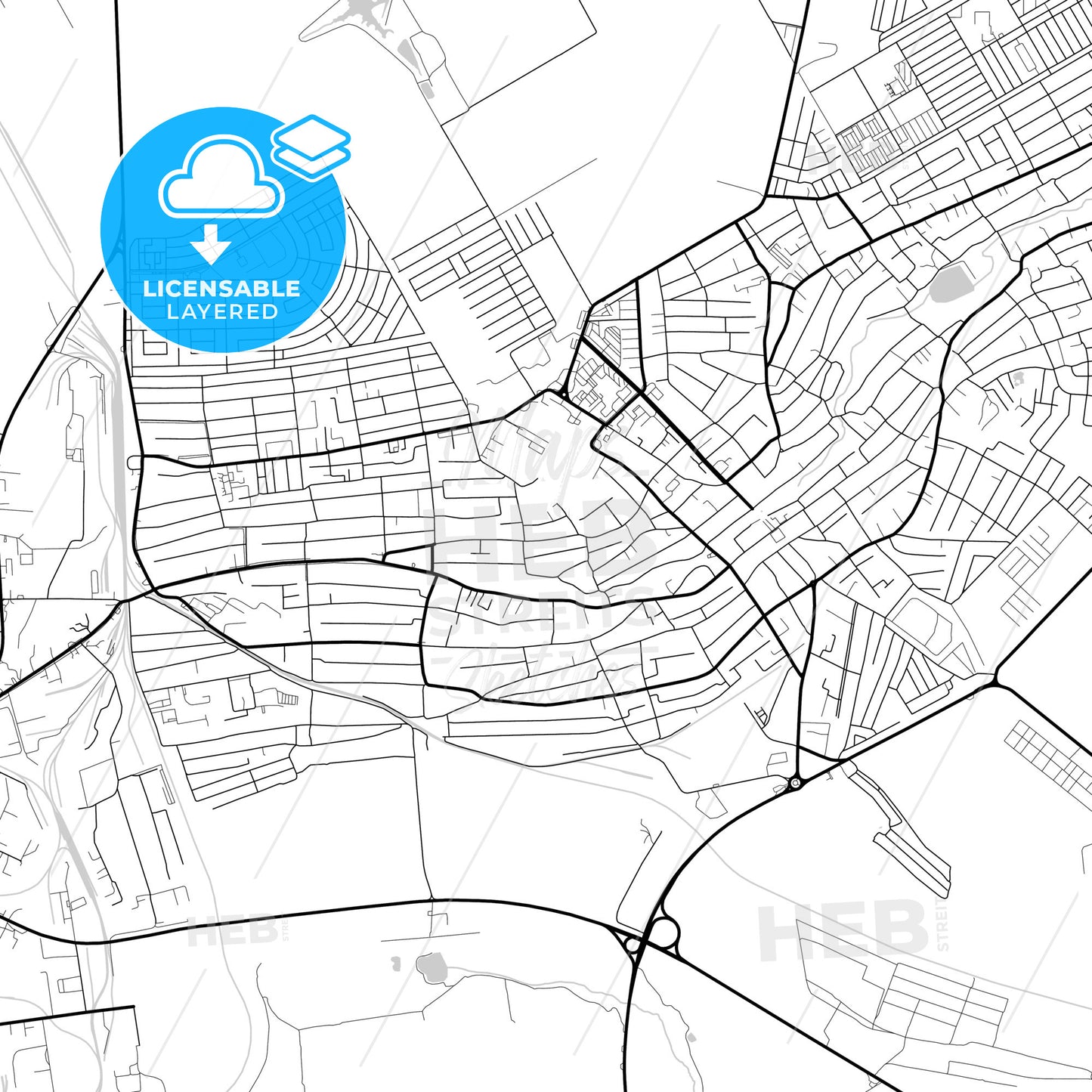 Layered PDF map of Mikhaylovsk, Stavropol Krai, Russia