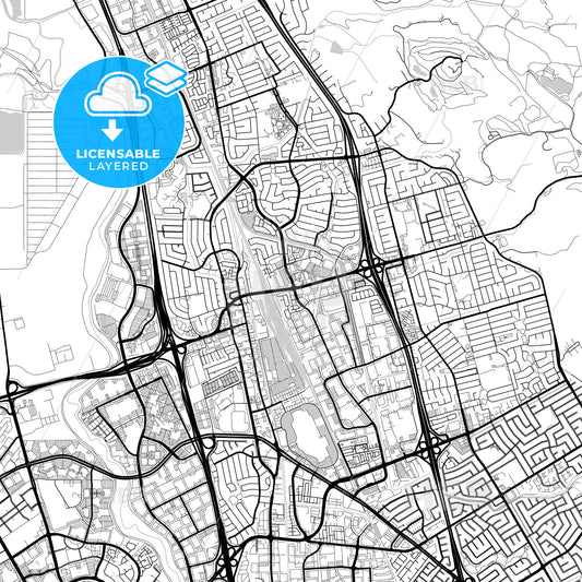 Layered PDF map of Milpitas, California, United States