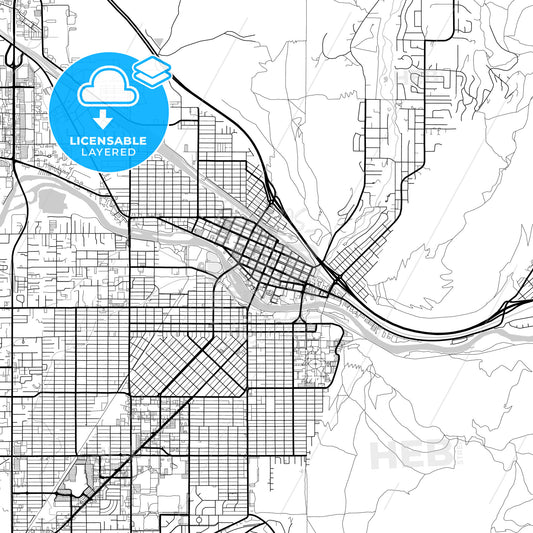 Layered PDF map of Missoula, Montana, United States