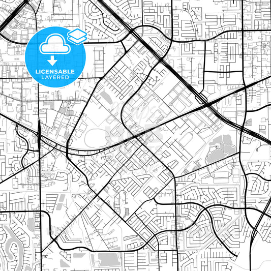 Layered PDF map of Missouri City, Texas, United States