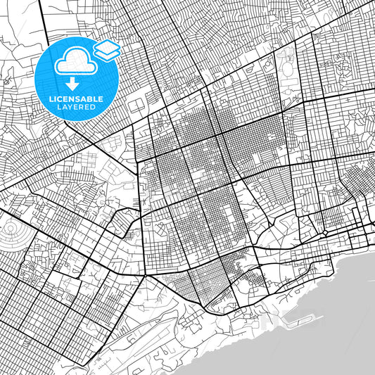 Layered PDF map of Mogadishu, Somalia