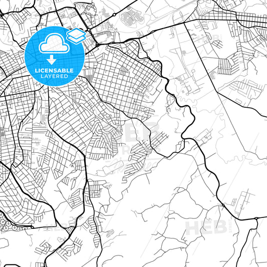 Layered PDF map of Mogi das Cruzes, Brazil