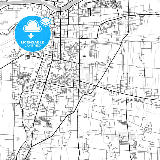 Layered PDF map of Mojokerto, East Java, Indonesia