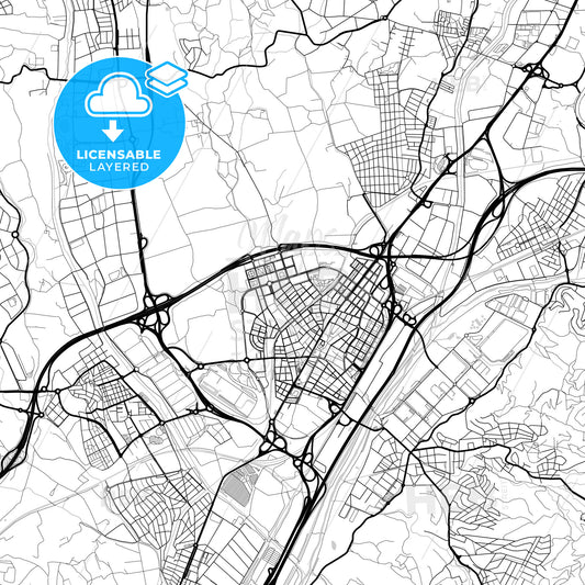 Layered PDF map of Mollet del Vallès, Barcelona, Spain