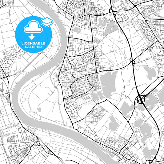 Layered PDF map of Monheim am Rhein, North Rhine-Westphalia, Germany