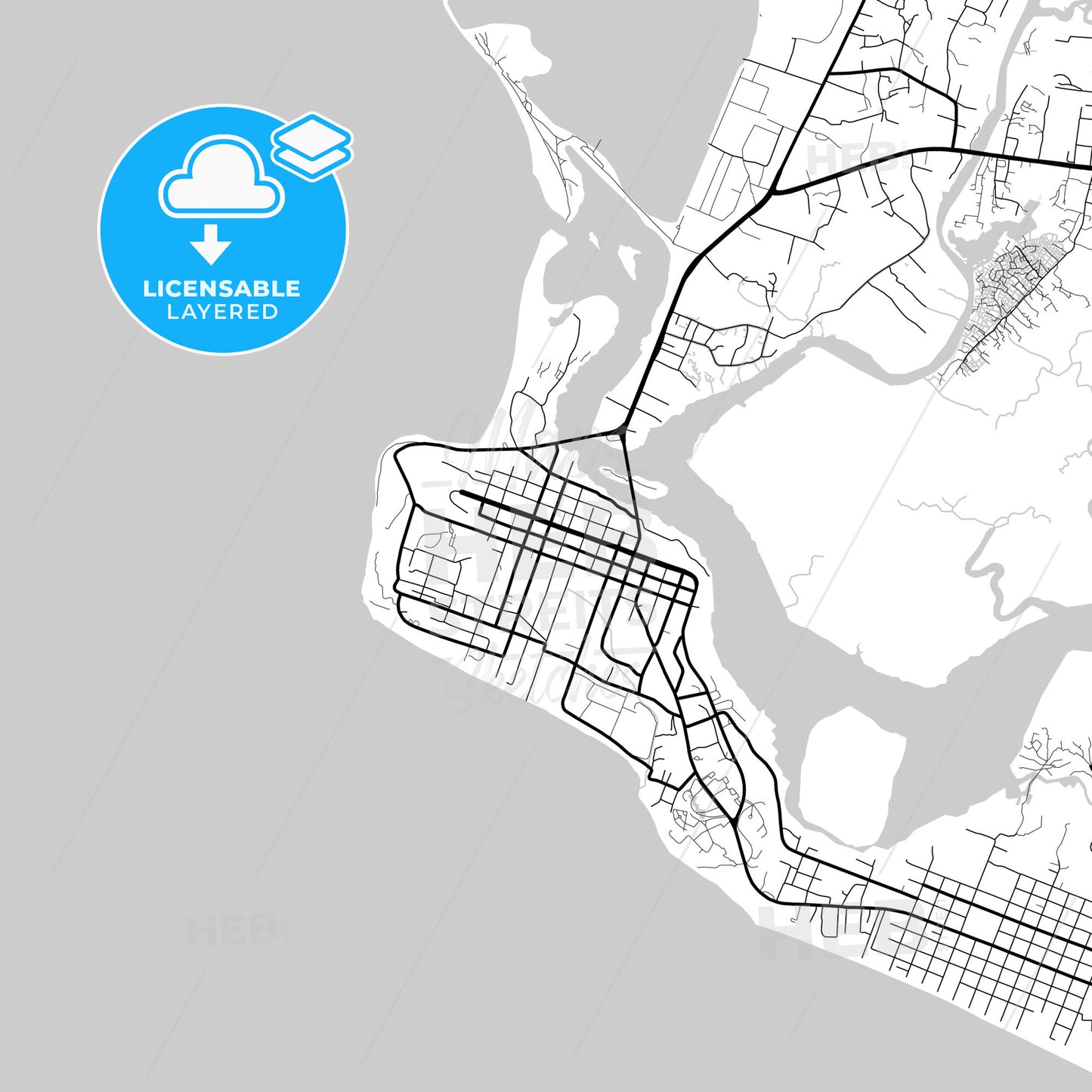 Layered PDF map of Monrovia, Liberia