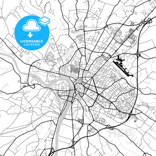 Layered PDF map of Montauban, Tarn-et-Garonne, France