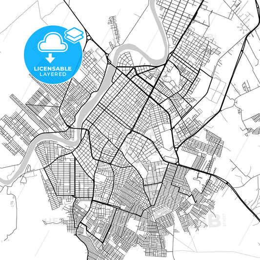 Layered PDF map of Monteria, Colombia