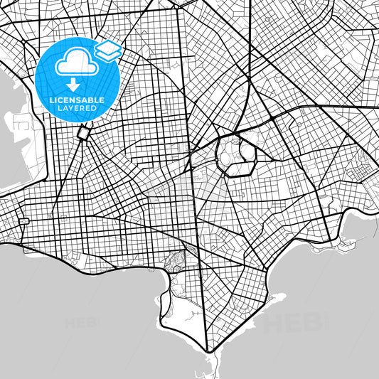 Layered PDF map of Montevideo, Uruguay