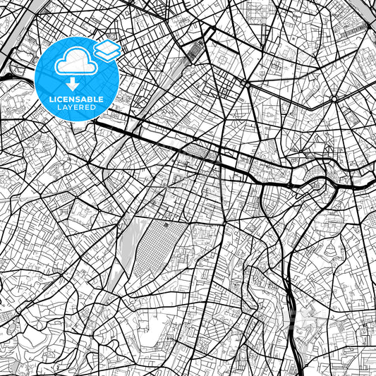 Layered PDF map of Montrouge, Hauts-de-Seine, France
