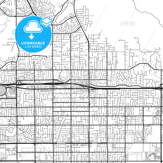 Layered PDF map of Moreno Valley, California, United States