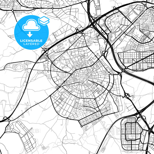 Layered PDF map of Móstoles, Madrid, Spain