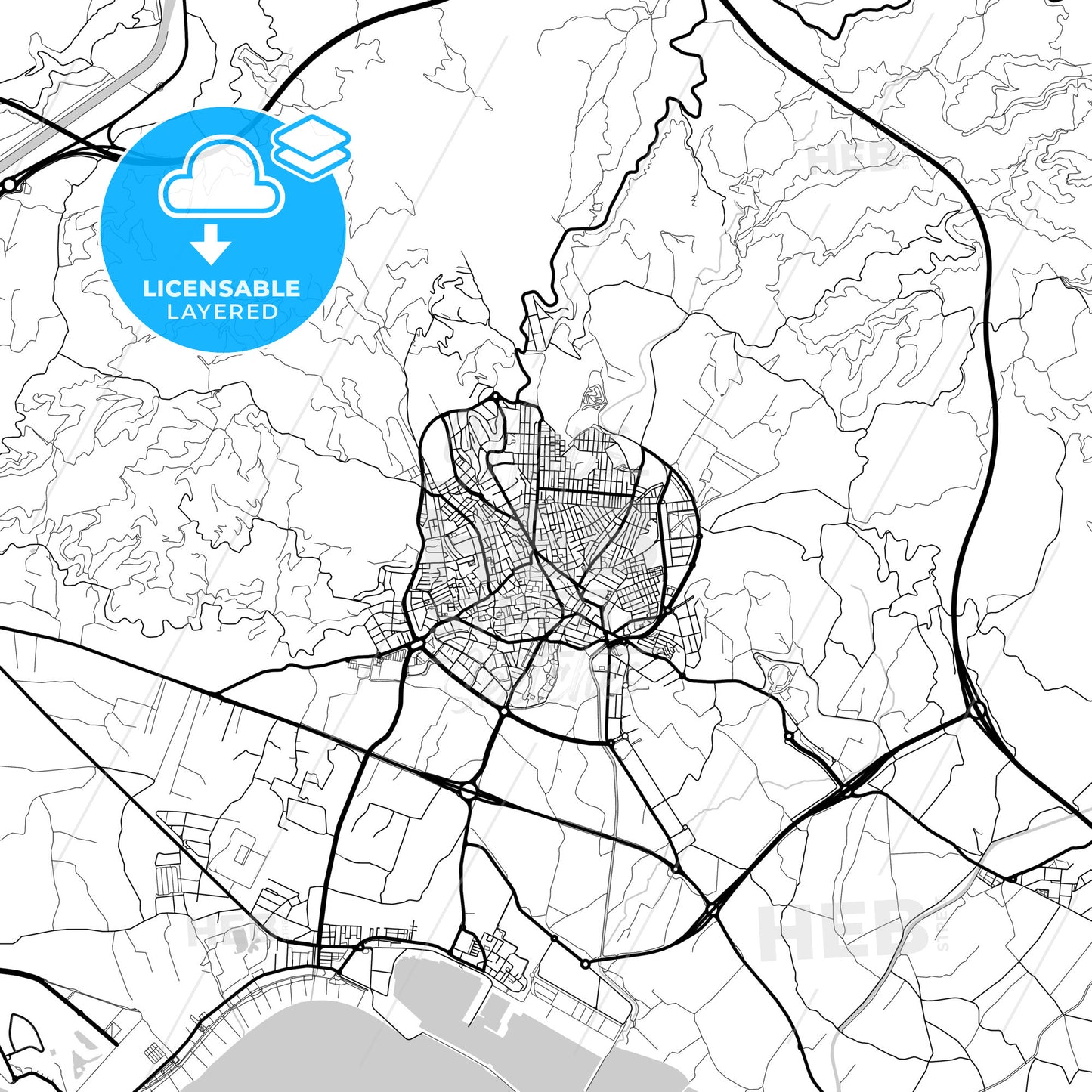 Layered PDF map of Motril, Granada, Spain