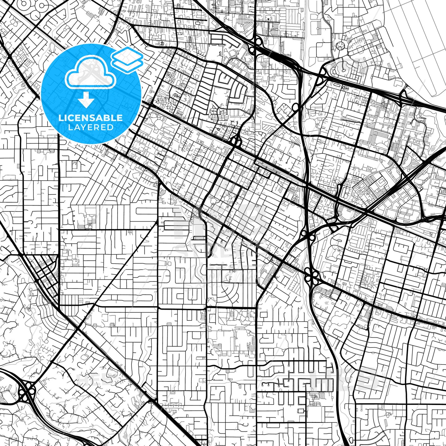 Layered PDF map of Mountain View, California, United States