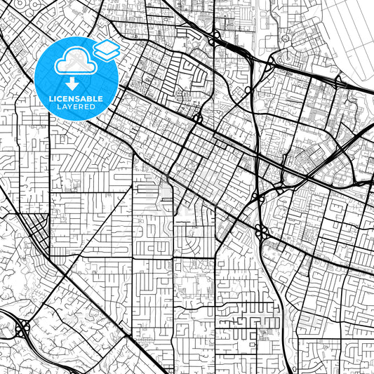 Layered PDF map of Mountain View, California, United States