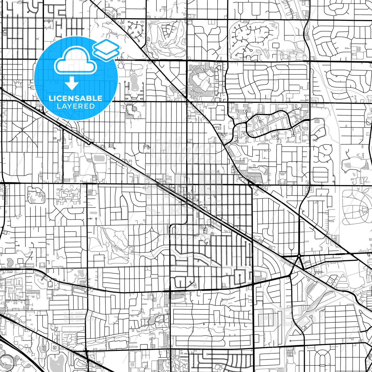 Layered PDF map of Mount Prospect, Illinois, United States