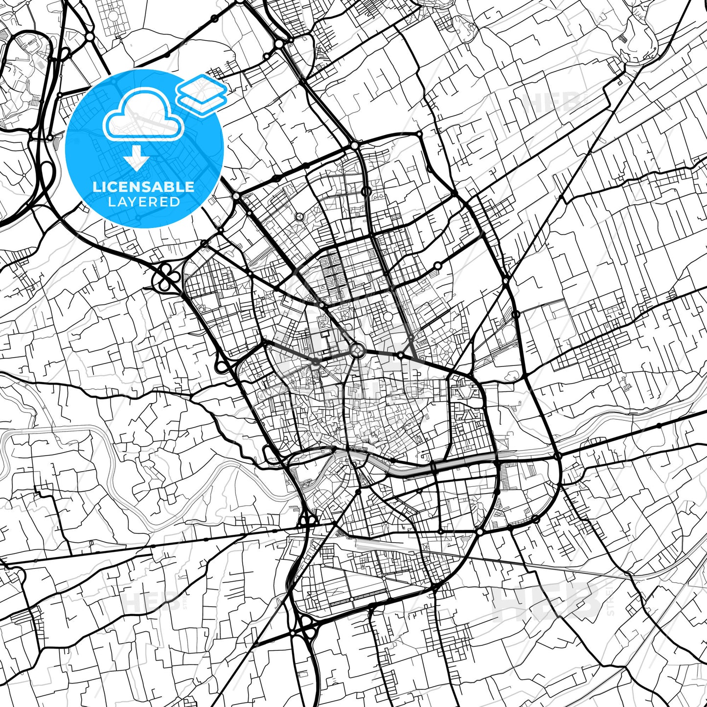 Layered PDF map of Murcia, Spain